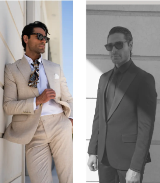 فروشگاه دامات کت شلوار کرم و مشکی